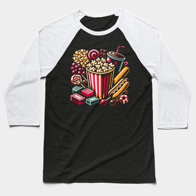 Comfort Food (Movie Theater) Baseball T-Shirt by JSnipe